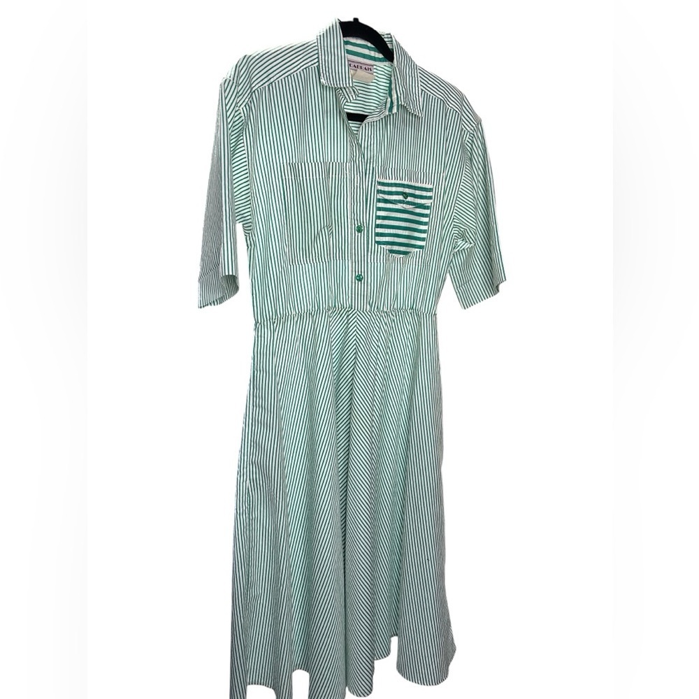 Striped Green Dress - Picture 1 of 6